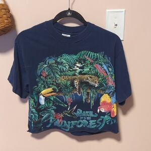Vintage Cropped Rainforest Cafe Chicago Shirt
